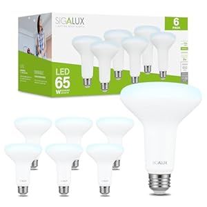 Sigalux LED Flood Lights Indoor, BR30 LED Bulb 65W Equivalent, Dimmable Recessed Light Bulb 650LM 5000K Daylight Can Light Bulbs, E26 Base Bulged Bulbs UL Listed, 6 Pack