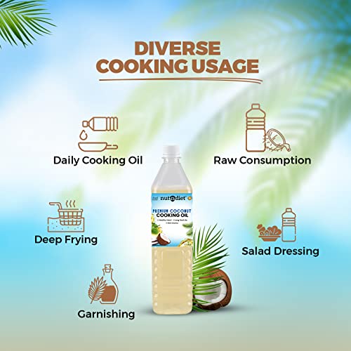 Image of nutndiet Premium Edible Coconut Oil For Cooking, Pouch 500ml