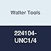Walter Tools 224104-UNC1/4 Paradur HSS Machine Tap, Uncoated, 7 mm Shank Diameter, 15 mm Cutting Length, 80 mm Overall Length, 1/4-20 Size