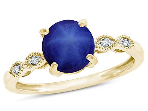 Star K Round 7mm Created Star Sapphire Vintage Antique Look