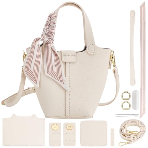 WEBEEDY Leather Bucket Bag DIY Kit with Straps & Buckles