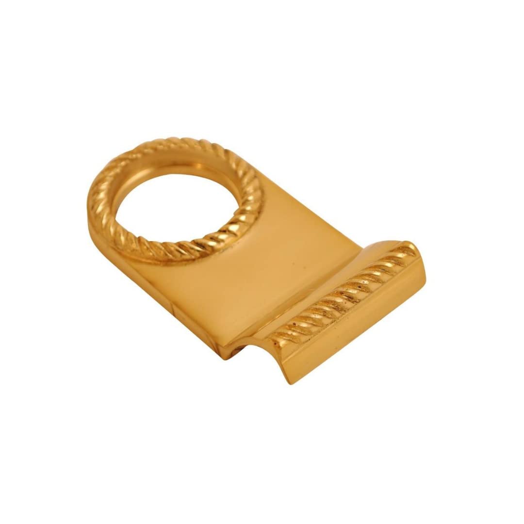 Vibe Georgian Cylinder Pull on Brass, Front Door Pull for Use on Doors for Security, Cylinder Lock with Curved Finger Grip, Latch Pull, Front Door Handle for Cylinder Locks