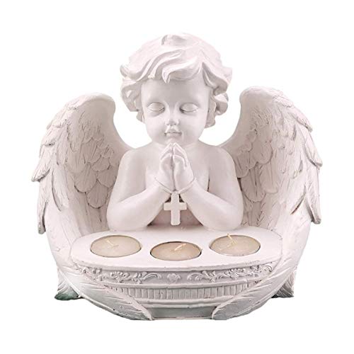 OFAY Candelabro candelabro candelabro Rezando Estatua de ángel Adornos Decoraciones para Sala de Estar Regalos conmemorativos Cover