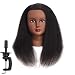 Traininghead 100% Real Hair Female Mannequin Head Training Head Styling Cosmetology Manikin Head Doll Head With Free Clamp (2018B0214)