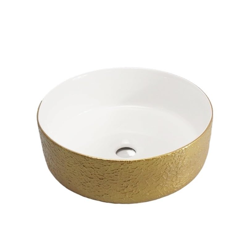 Évier rond doré anti-éclaboussures pour lavabo de salle de bain