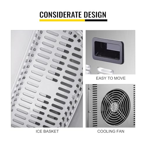 Máquina fabricadora de hielo eléctrica, automática y portátil para cubos, ideal para hogar, bar y uso en mostrador o independiente miniatura 3