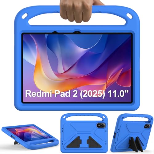 Coque Redmi Pad 2 2025 support bleu pour les trajets en voiture