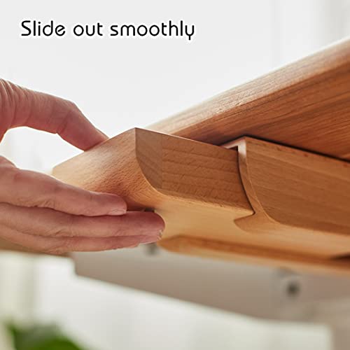 Tukdak Under Desk Drawer Wood, Self-Adhesive Hidden Drawer Organizer Slide Out, Easy Installation Handmade Under Table Storage, Attachable Pencil Phone Holder For Office Home Classroom (Bamboo Big) #TOP5