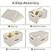 TYEERS Extra Large Collapsible Storage Bins with Lids and Compartments, Washable, Fabric Storage Boxes, 21.7x13x11.8 inches, 2 Pack, Beige