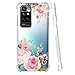 Yerebel Case for Redmi 10 (2021/2022)/Redmi 10 Prime 21121119SG Cute Case, Clear Flexible Bumper TPU Soft Rubber Silicone Cover Phone Case for Xiaomi Redmi 10 2022 (roseflower)