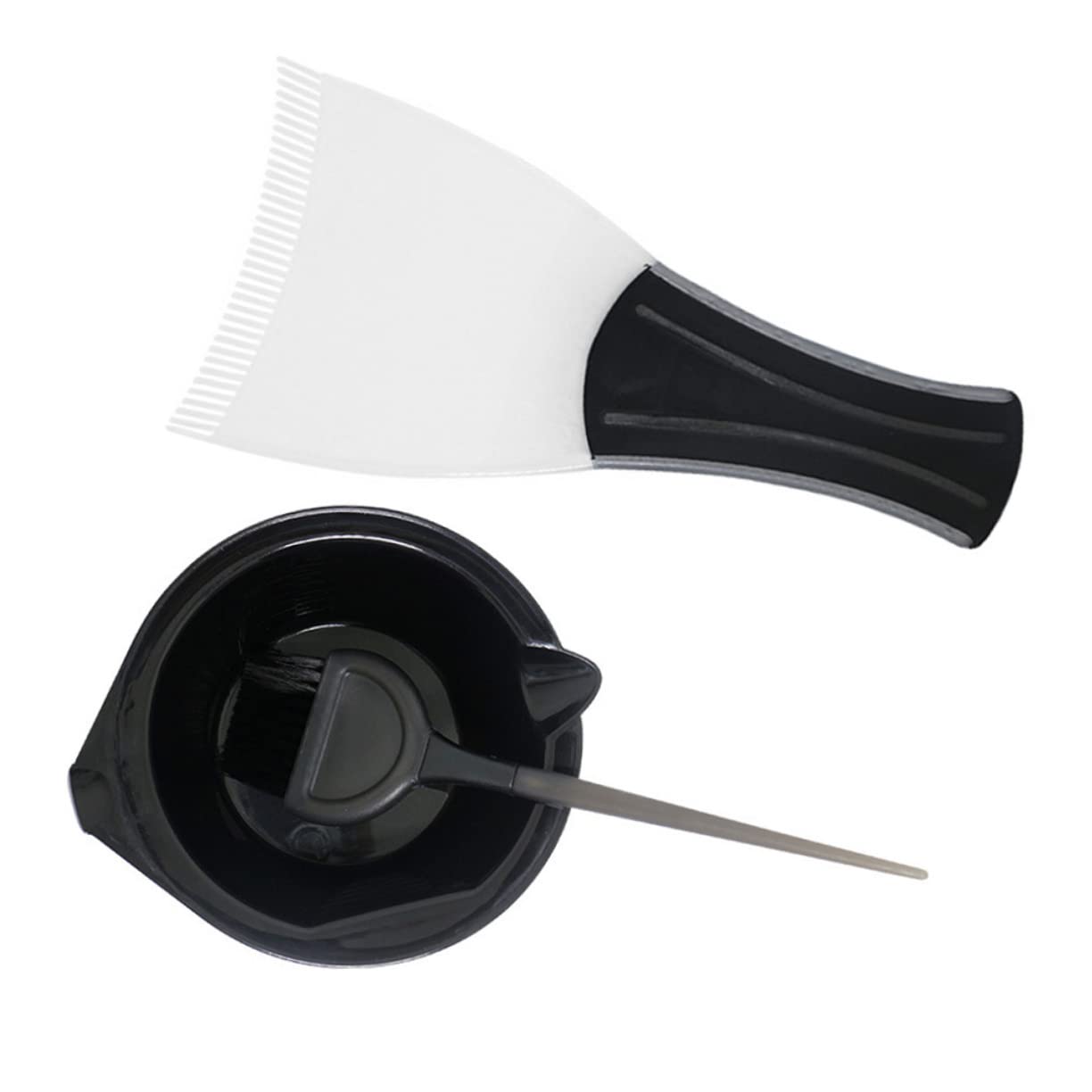 IWOWHERO 3pc Hair Dyeing Brush Bowl Kit Dyeing Board Hairdressing Plate Bowl Professional Salon Home Use Protect Scalp Quick Dyeing Easy Cleaning