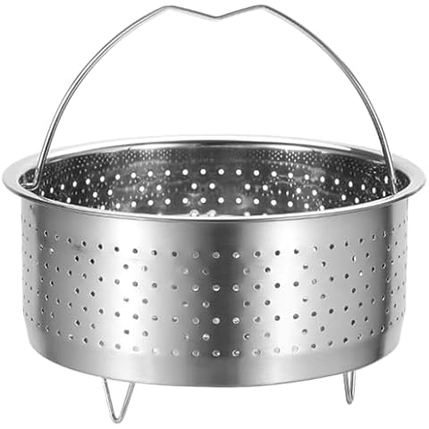 UPKOCH Kitchen Steamer Basket Stainless Steel Vegetable Steamer Basket Insert Chinese Dumpling Rice Cooker Steaming Basket with Handle for Veggie Fish Seafood Cooking 18cm Kitchen Strainer Cover