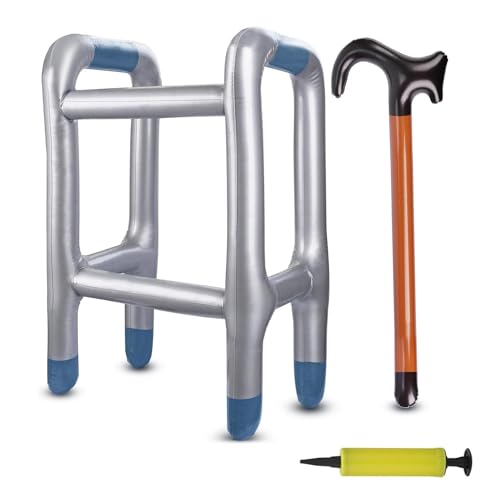 Andador inflable, hinchable, caminante, bastón hinchable para ancianos, para tu disfraz como abuela y abuelo para carnaval, cumpleaños, cosplay