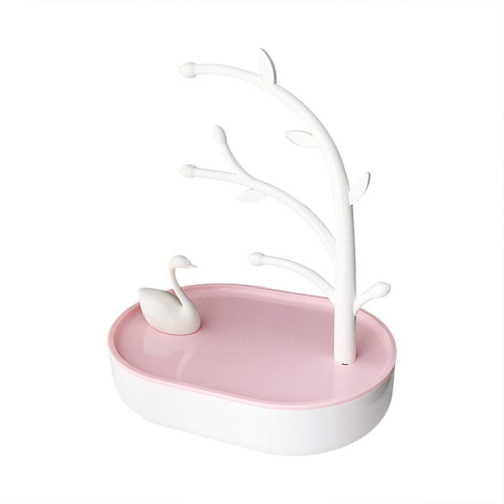 Qiny Jewelry Rack with Storage Box, Jewelry Holder Organizer Earrings Rings Necklace Display Stand