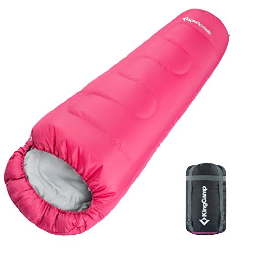 KingCamp Saco de Dormir Momia para Niños Saco de Dormir Caliente 3-4 Estaciones Saco de Dormir Infantil Saco Manta para Casa Camping Aire Libre
