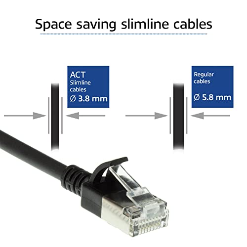 ACT CAT6a Network Cable, U/FTP LSZH LAN Cable Thin 3.8 mm Slimline, Flexible Snagless CAT 6a Cable with RJ45 Plug - Image 3