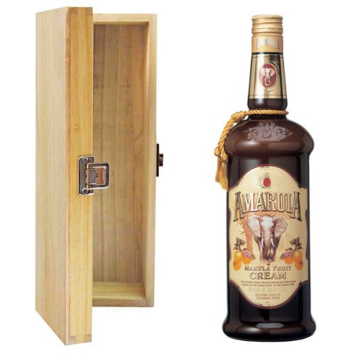 Amarula Cream Liqueur in Tung Wood Gift Box with Hand Crafted Gifts2Drink Tag