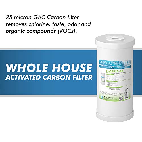 Filtro de agua de carbón GAC APEC Water Systems de alto flujo, 10 pulgadas 5