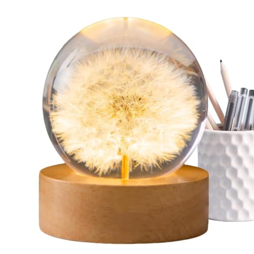 Lampe boule de verre LED fleur pour une veilleuse de bureau douce