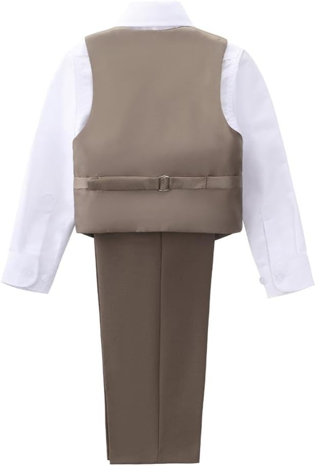 Dressy Daisy 5-Piece Boys Slim Fit Tuxedo Suit Set Formal Outfit Wear Toddler Kids Size 2T-13