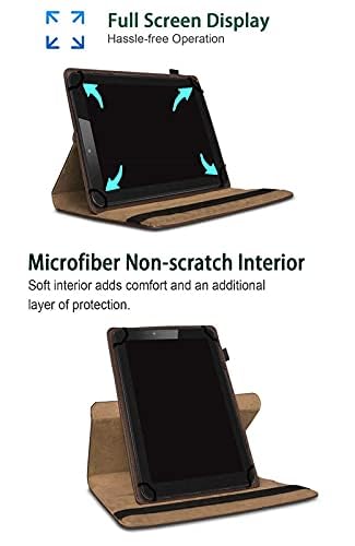 Image of M Cart 360 Degree Rotating Universal Camera Hole Leather Stand Case Cover for Samsung Galaxy Tab A 8.0 Inch T350, T351 (Brown)