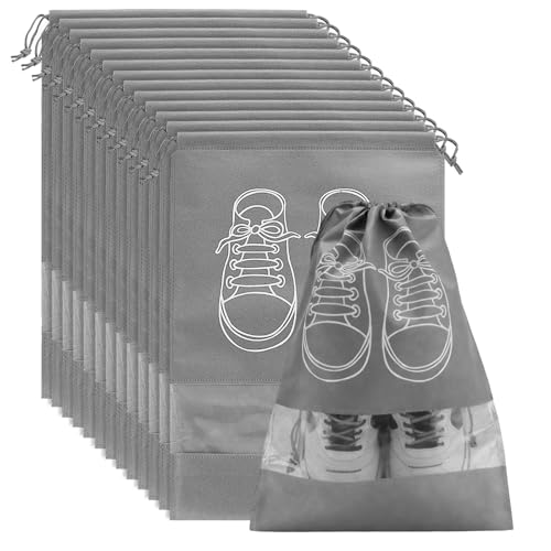 Sacs de rangement non tissés gris pour chaussures organisation de voyage