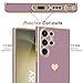 Teageo for Samsung Galaxy S23 Ultra Case for Women Girl Cute Love-Heart Luxury Soft Back Cover Raised Full Camera Protection Bumper Silicone Shockproof Phone Case for Galaxy S23 Ultra 5G, Lavender