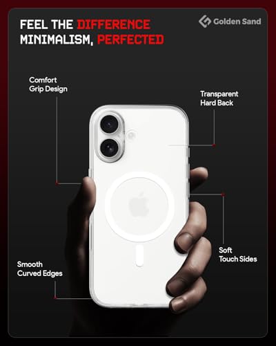 Image of Golden Sand Aura MagSnap Series Transparent Back Cover for iPhone 17 5G | Ultra-Clear Glass Feel | Military Grade Protective Case, Camera Protection (Crystal Clear)