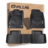 G-PLUS Floor Mats Fit for Honda Civic Sedan & Hatchback 4-Door 2016-2021/Fit Coupe 2-Door 2016-2021 Floor Liners,TPE Custom Fit All Weather Protection Floor Liners,Front & 2nd Row Car Mats Black