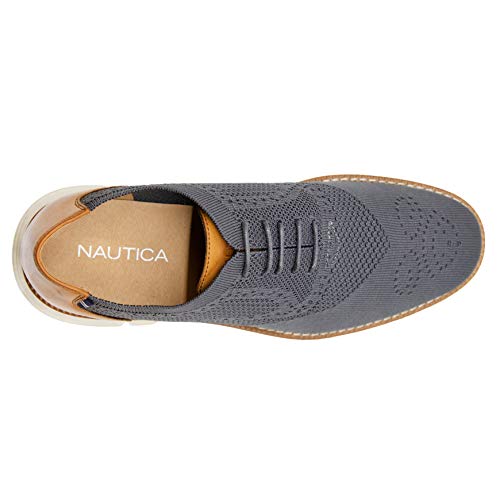 Nautica Men's Knit Oxford Shoe Fashion Sneaker-Wrenwood Knit-Grey Knit-Size-8.5 #TOP4