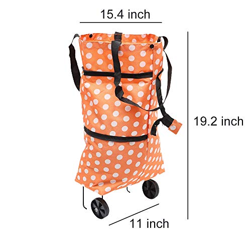 WishLotus Einkaufstasche mit Rädern, Multifunktionaler Einkaufstrolley Oxford Tuch Faltbare Tasche mit Faltbaren Rädern… – Bild 3