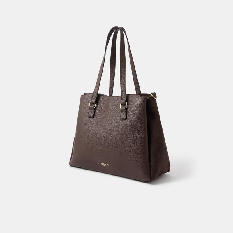 Image of Accessorize London Women's Webbing Strap Faux Leather Shoulder Bag | Spacious Everyday Tote with Detachable Strap | Stylish Office & Travel Handbag