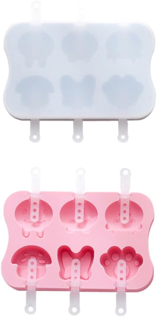 2 Sets Mini Ice Pop Mold with Lid, Silicone Homemade Maker Tool