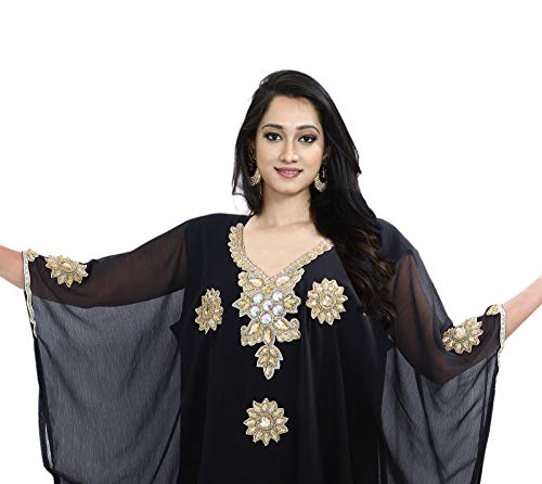 KoC Women's Kaftan Maxi Dress Farasha Caftan KFTNGOLD-Green2