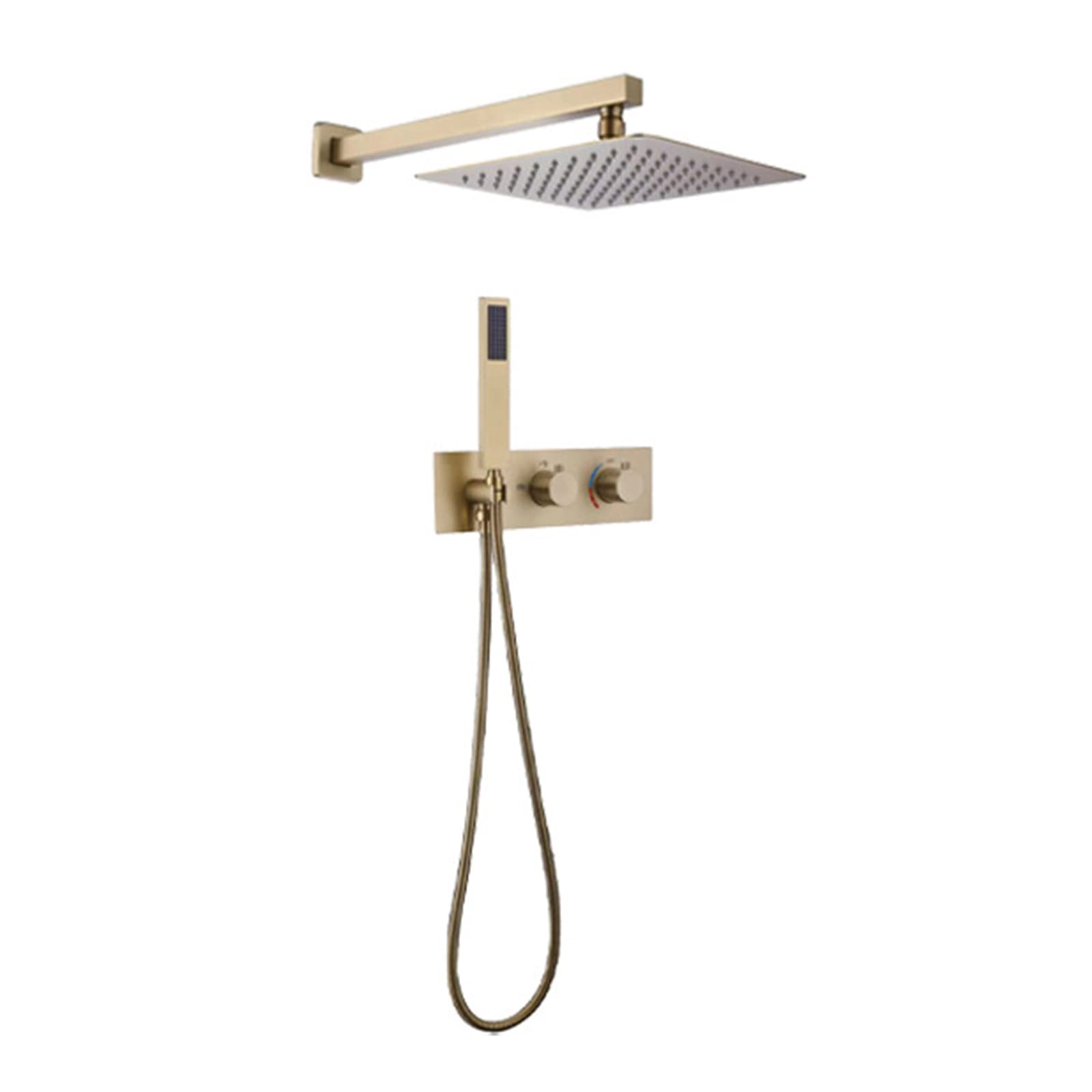 Set miscelatore per doccia, valvola a scomparsa con soffione quadrato a pioggia, design moderno per il bagno, facile installazione, struttura resistente, controllo del flusso regolabile