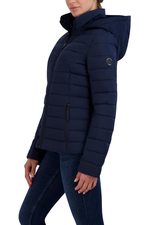 Nautica Women's Short Stretch Packable Jacket with Hood3