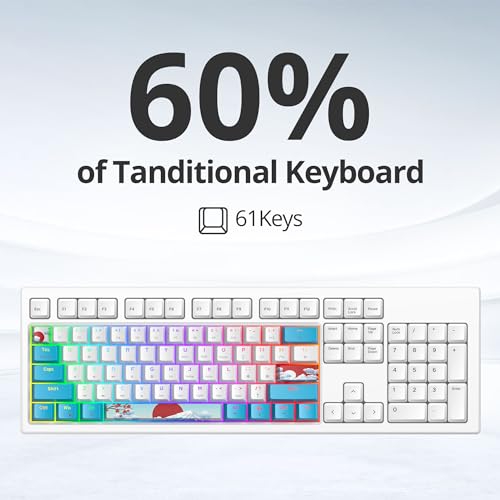 Image of Fogruaden Wired 60% Percent Mechanical Keyboard RGB Gaming Keyboard 60 Percent, Ultra-Compact 61Keys Mini Wired Keyboard with Red Switch for Win /Mac PC Gamer