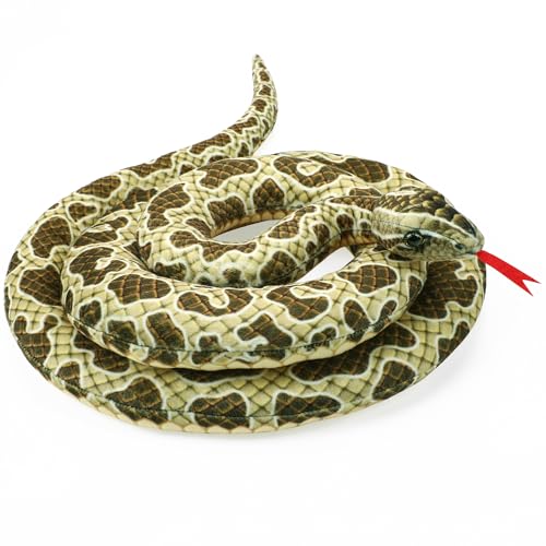 Romart 67 Inch Realistic Snake Plush Toy, Brown 02