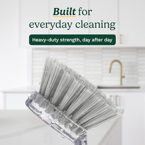 Image of Cuisinart Dish Brush with Handle 2 Pack - Kitchen Scrub Brush for Dishes, Pots & Pans, Non-Scratch Dish Scrubber, Firm Bristles for Sink & Cookware, Comfortable Grip for Everyday Cleaning