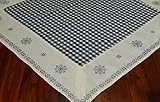 Karo blau weiß Landhaus Tischdecke Karo blau/weiß Bestickt 85x85 blau