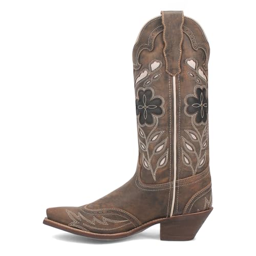 Laredo Brown Zuri Women's 12 inch Snip Toe Leather Western Boots 542683