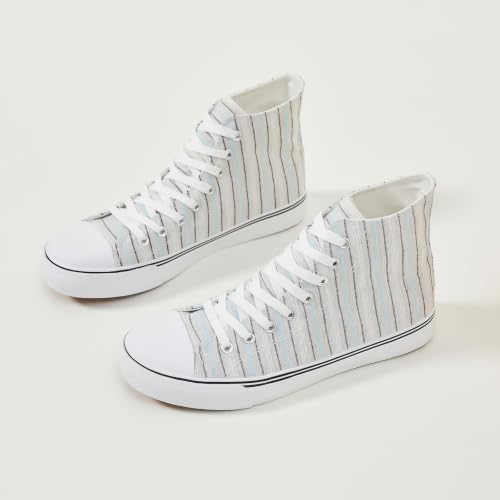 Image of yageyan Men's High Top Canvas Sneakers Fashion Lace up Walking Shoes Casual Classic