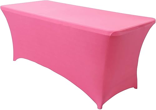 Miniatura 301 de Obstal Funda de mesa de elastano elástica de 4 pies para mesas plegables estándar, paquete de 2 manteles rectangulares universales ajustables