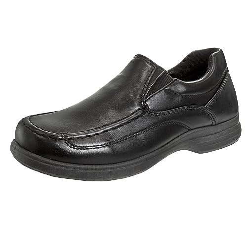 Image of French Toast Boys Shoes - Kids Oxford School Uniform Loafer Church Dress Shoes Slip-On Faux-Leather (Toddler-Big Kid) (Black)
