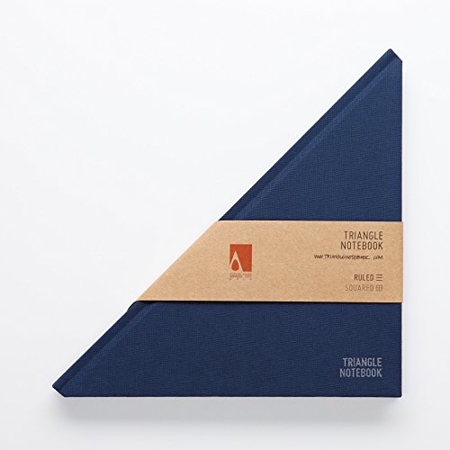 Cahier Triangle haut de gamme en tissu rigide marine et pages ivoires