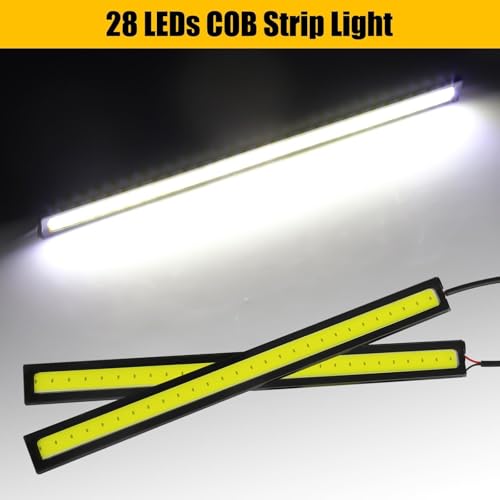 Linkstyle 12PCS 12V LED Interior Light Bar, Waterproof 28 LEDs COB Strip Light Super Bright Lights for Truck Boat Bike RV, White by Linkstyle - Image 2