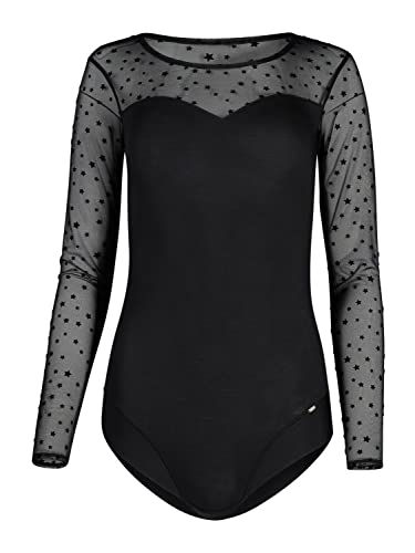 Skiny Damen Body Langarm Unterwäsche, black, 36