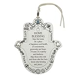 MASORET Hamsa English Home Blessing, 17 cm - Good Luck Hamsa Hand Wall Hanging Decor, Evil Eye Protection Amulet