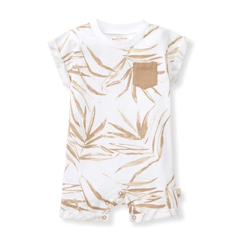 Image of Burt's Bees Baby baby-boys Burt's Bees Baby Baby Boys Short Sleeve Rompers, 100% Organic Cotton One-piece Coverall and Layette Set