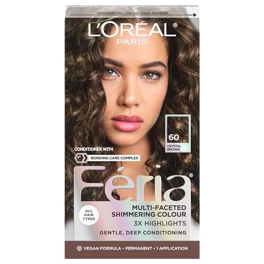 L'Oreal Paris Feria Multi-Faceted Shimmering Permanent Hair Color, 60 Crystal Brown (Light Brown), Pack of 1, Hair Dye